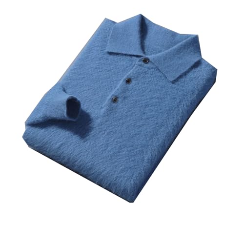 Men's 100 Percent Mink Cashmere Large Size Sweaters Winter Solid Casual Knit Pullovers Long Sleeve Warm Jumper