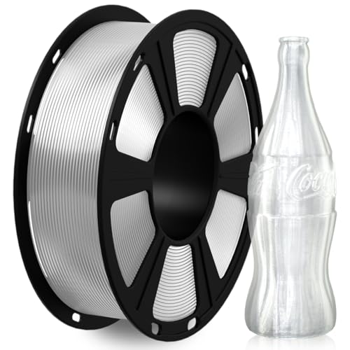 GEEETECH Filamento PETG de 1,75 mm, PETG transparente para impresora 3D, bobina de 1 kg, filamento transparente, precisión dimensional +/- 0,02 mm