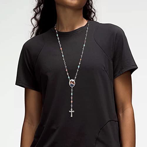Collier chapelet personnalisé avec photo et prénom en acier inoxydable pour femme - 2