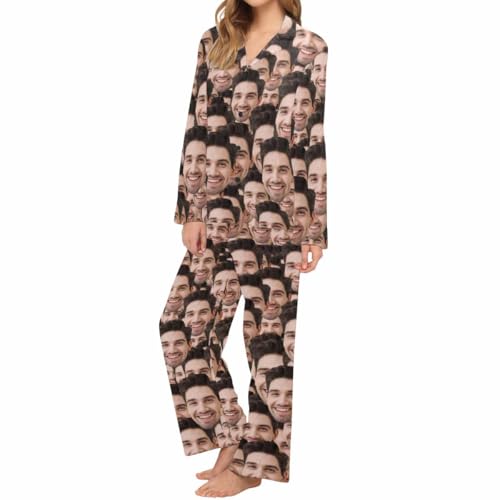 M YESCUSTOM Personalized Pajamas with Photo Face for Cat Dog Mom Custom Pet Pajamas Funny Christmas Women's PJS Sets4