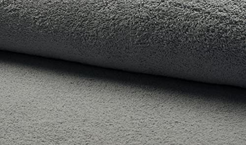 Tissu éponge double face coton absorbant gris pour remplacer le linge de bain rêche