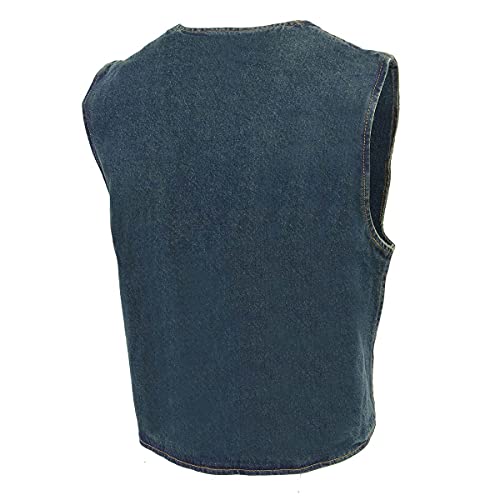 Milwaukee Leather Dm1246 Women's Blue Denim Vest With V-Neck Collar - Small #TOP1