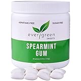 Evergreen Sweets Chewing gum -110 Pieces Jar - Natural Spearmint Gum Made with Xylitol and Stevia -...