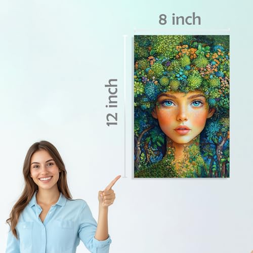 Image of SiddArtify Botanical Goddess Wall Art Prints Set - Fantasy Portrait Poster Decor for Living Room Bedroom Office - 8x12 inch Board Pack of 6