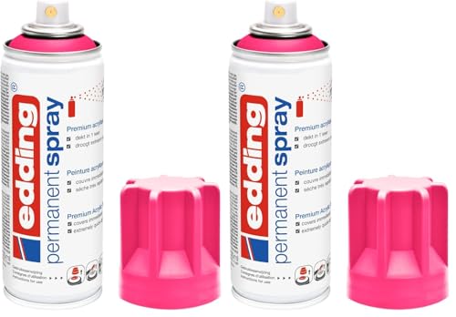 Edding Spray permanent Rose fluo mat 5200 - Peinture acrylique Aérosol - Pour verre, métal, bois,...