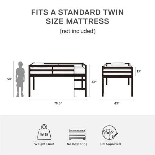 DHP DA8377-E Milton Twin, Espresso Loft Bed