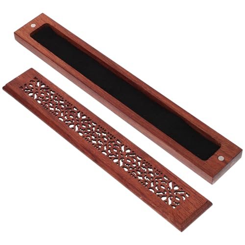 LIFKOME 木製線香ボックス 木質再利用可能なコンパクト線香立て おしゃれな彫刻入り 香り部屋用デコレーション 向け香炉