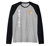 native american indian headdress graphic maglia con maniche raglan