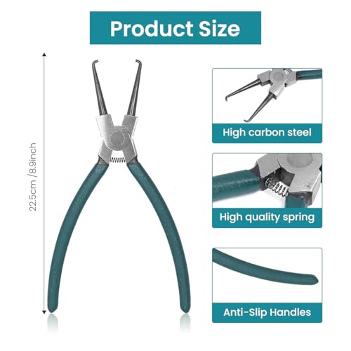 Image of STHIRA 2Pcs Fuel Line Plier Small & Large Angled Tips Hose Remover | Hose Release, Eases Tight Clips, Metal Construction, Automotive Maintenance, Compact Two-Piece Set, Support Available