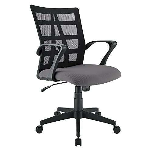 Brenton Studio Realspace® Jaxby Mesh Mid-Back Task Chair, Black/Gray, BIFMA Certified #1