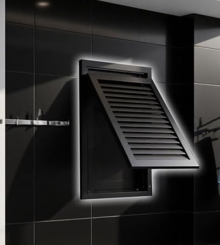 Panel de acceso con rejilla 330x457mm de aluminio negro para flujo de aire