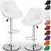 TRESKO Set de 2 tabourets de Bar Blanc, Hauteur réglable et Rotation à 360° (60-80cm)