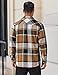 COOFANDY Flannel Shirt for Men Casual Plaid Shirt Lightweight Button Down Shirt Jacket Khaki Medium
