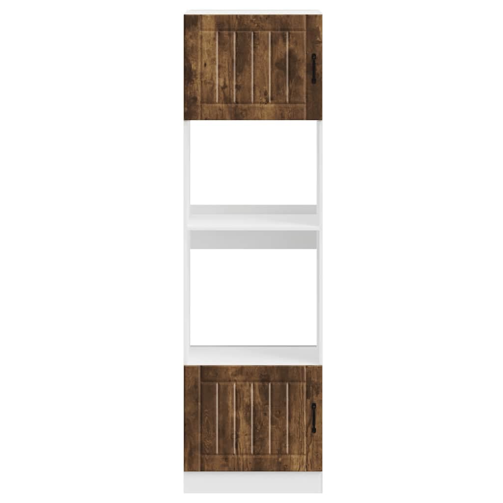 Armarios para Horno 2 Piezas Lucca de Madera de ingeniería de Roble Ahumado