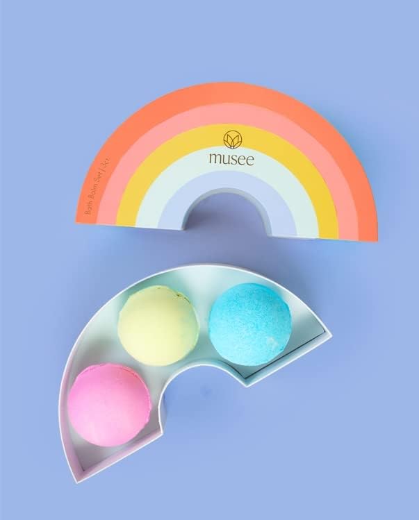 Miniatura 6 de Musee Juego de bombas de baño Rainbow  Bombas de baño relajantes de aromaterapia  Set de regalo para mujeres  Contiene 3 bombas de baño orgánicas