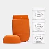 Fussy - Natural Refillable Deodorant - Burnt Orange Case & Variety Refill Pack - Wide Eyed Citrus, Night Tales Flora & Wavy Days Mint - Aluminium Free - Vegan & Cruelty Free - 100% Natural & Effective