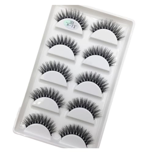 UAMOU 10/50 pudełek 5 par 3D Mink sztuczne rzęsy włosy naturalny krzyż długi niechlujny makijaż sztuczne rzęsy rozszerzenie makijaż Faux Cils Cheerfully (Color : 5Pairs H 15, Size : 100 Boxes 500Pai