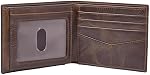 Fossil Men's Derrick RFID-Blocking Leather Bifold Wallet with Flip ID Window, Black