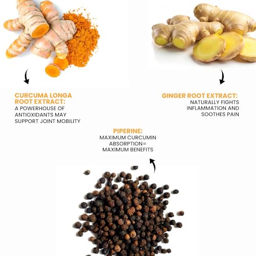 Image of Curcumin with Piperine & 95% Curcuminoids | Anti Inflammatory Supplement for Adults | With Curcuma Longa [ Turmeric ] & Ginger 1510mg | 100% Natural Curcuminoids - 60 Caps (Pack of 2) by VitaminHaat