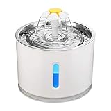 Ajuste de hora: No DAERG Bebedero automático para Mascotas Dispensador de Bebida de Agua para Perros y Gatos Tazón de Fuente Filtros con máquina de Beber LED con núcleo de Filtro, 2, China
