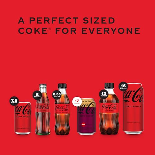 Image of Coca-Cola Zero Sugar Cherry Vanilla, 12 Fl Oz Cans, 12 Pack