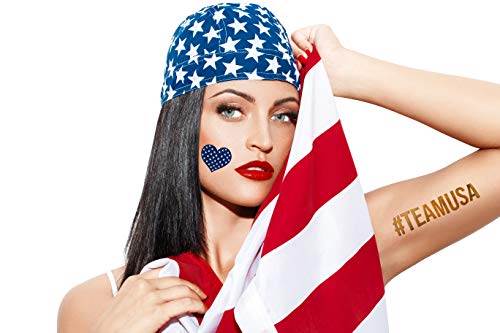 Terra Tattoos Fourth Of July Temporary Tattoo Set, 75 Red White Blue & Metallic Designs For Labor Day Memorial Day Independence Day Usa Party, American Flag Stars Peace Love & More 4Th Of July #TOP5