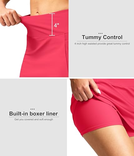 Image of SANTINY Women's 17'' Long Swim Skirt with Pockets High Waisted Modest Tummy Control Swimsuit Skirt Bathing Suit Bottoms