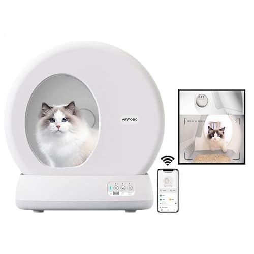 Self-Cleaning Cat Litter Tray, Extra Large Automatic Cat Litter Box, Integrated Camera, Wifi App Control, Safety Protection, Odour Isolation, Smart Cat Litter Tray For Multiple Cats