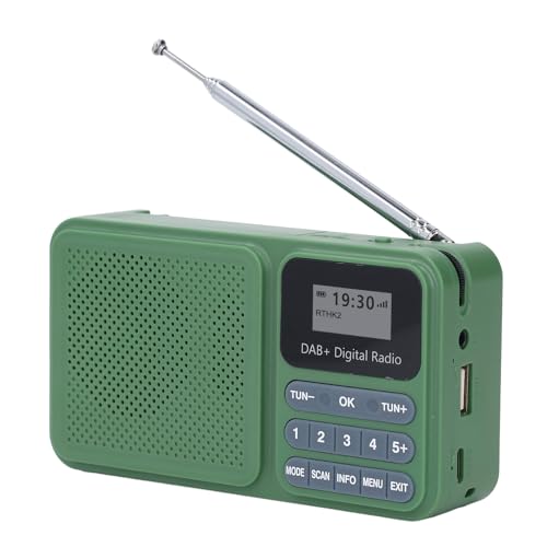 Solar Powered DAB + Radio with Bluetooth 5.0, 3W Stereo Speaker, USB SD Playback, 30 Presets 1200mAh Battery for Home, Travel, Emergency Preparedness