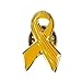 12 Pcs - Yellow Awareness Ribbon Lapel Pins - Gold Tone Metal with Enamel Coating: Show Your Support for Troops, Cancer Awareness, and Charitable Causes.