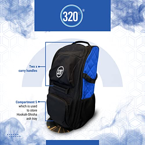 320º Shisha Tasche Gross mit 14 Fächern - Premium Shisha Rucksack - Reise Shisha Tragetasche Aufbewahrung Unterwegs… – Bild 5