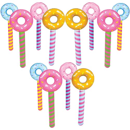 Inflatable Donuts - 12 pack - Donut party and pool party decorations
