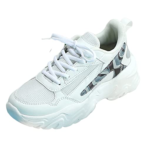 Huarache Chaussures de sport à plateforme légères et confortables pour femme, blanc, 6 UK 3X-Narrow