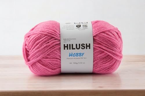 Image of Hobby,Wool Yarn dk Acrylic Hand Knitting Yarn Ball (100g /1 Ball),Suitable for Craft amigurumi Shade 001 (Rose Pink)