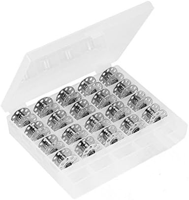 Cleana Arts® 25-Pack Iron Bobbins Sewing Machine with Bobbin Box
