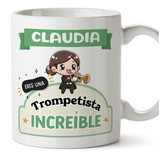 MUGFFINS Tazas Personalizadas para TROMPETISTA mujer - En Español - Eres increíble - Kawaii - 11 oz / 330 ml - Regalo Personalizable original y divertido
