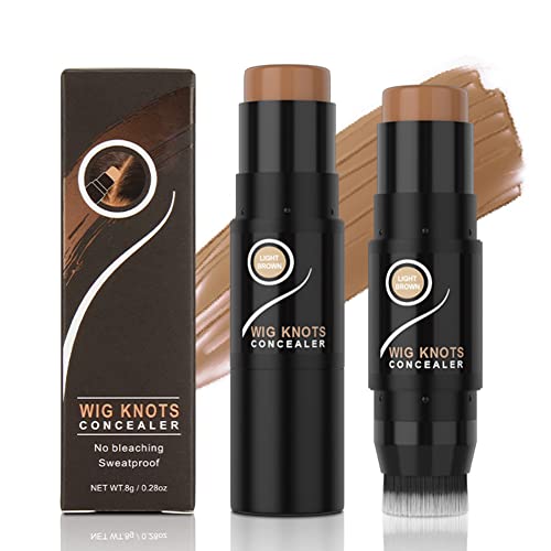 CIWICH Wig Lace Concealer - Temporary Wig Knots & Grids Cover Up, Sweat-proof Wig Knots Dyeing Stick, Easy To Use, Light Brown 8g