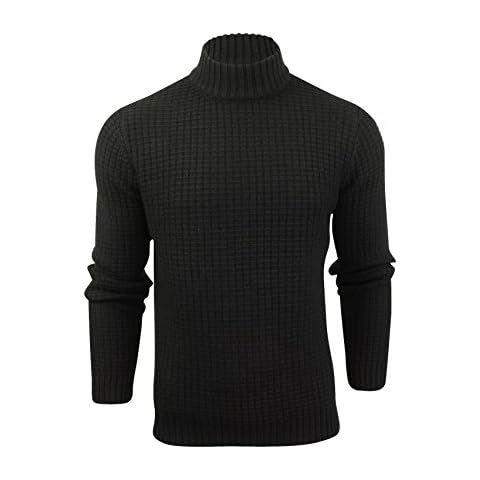 Xact Men's Textured Knit Turtle Neck Jumper Cover