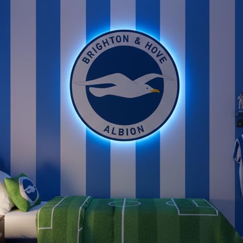 Themed Brighton & Hove Albion FC Crest LED Backlit Wallpop