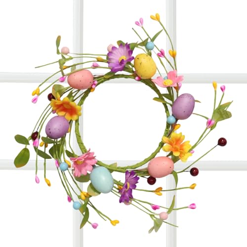 Anello per candela pasquale, 26 cm, ghirlanda floreale a forma di, ghirlanda porta candela, per casa, portico, esterno, interno, cucina, porte, parete, tavolo, armadio, caminetto