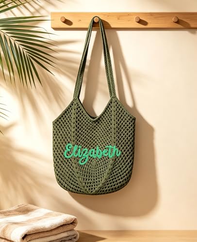 Bolso playero de crochet personalizado grande miniatura 6