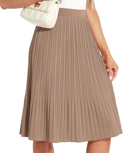 Women Classic Chiffon Flowy Pleated Midi Skirts