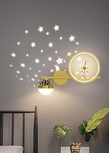 KZT 30W LED Modern Wall Lamp Dimmable Starry Sky Night Light Wall Mounted Nursery Lighting Kids Childs Room Wall Lights Astronaut Bedroom Bedside Lamp Living Room Hallway Baby Gifts Decor Lighting - Image 2