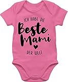 Baby Strampler Mädchen & Junge - Ich Habe die Beste Mami der Welt schwarz - 1/3 Monate - Pink - Baby Sachen Spruch Mama - BZ10 - Baby Body Kurzarm für Jungen und Mädchen