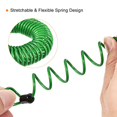 PATIKIL Security Steel Cable 2.5mm x 1m/3.28ft Coated Spring Luggage Lock Wire Rope with Double Loop Green 2 Pack - Image 4