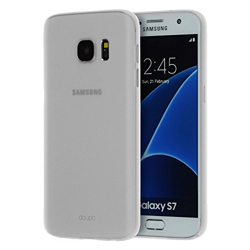 doupi UltraSlim Custodia per Samsung Galaxy S7 Edge, Satinato fine Piuma Facile Mat Semi Trasparente Cover, Bianco