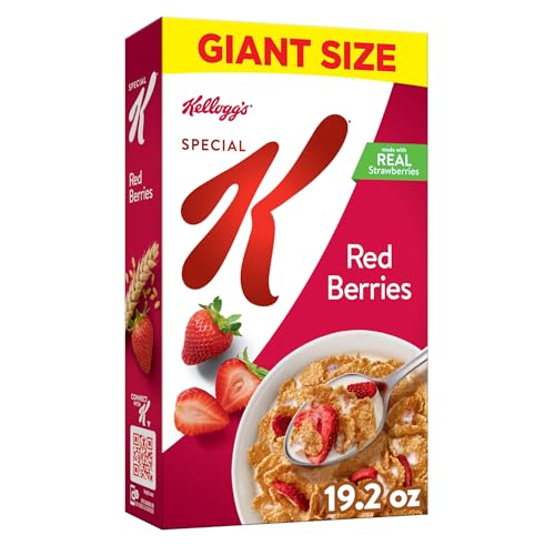 Kellogg's Special K - Cereal de desayuno familiar, cereal de fibra, tamaño gigante, bayas rojas, caja de 544 g (1 caja)