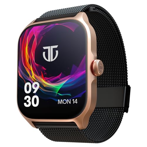 Image of Titan Zeal 1.85 inch AMOLED Metal Case Smart Watch with BT Calling, SpO2, 100+ Sports Modes, Auto Sports Recognition, Fast Charging Smartwatch for Men & Women with - Black Mesh Metal Strap (Rose Gold)