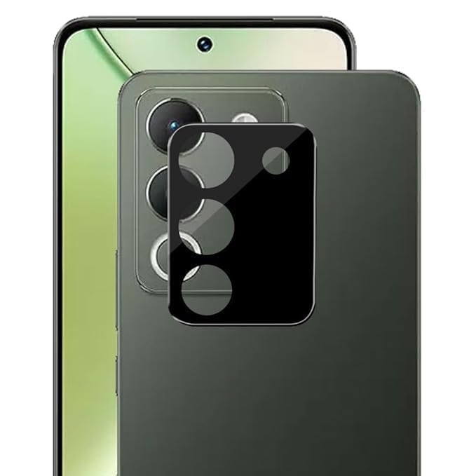 Image of ZARALA Glass Camera Lens Protector For [9H Hardness] [6D Lens Protector ] [Easy Installation] Black (Vivo Y200e 5G)