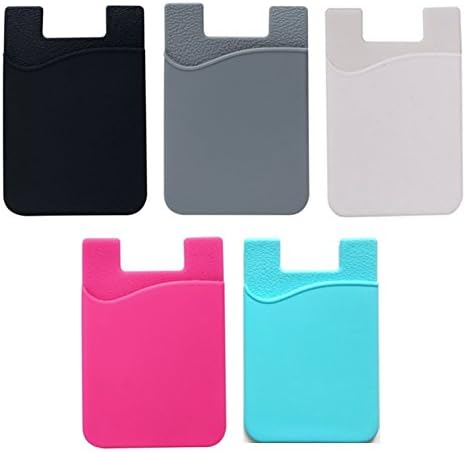 EZKeep Stick On Cell Phone Card Holder Wallet for Credit Card, Id, with Most Smartphones, 5 Pcs Pack